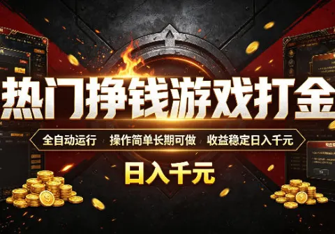 热门挣钱游戏打金，全自动运行，操作简单长期可-免费资源